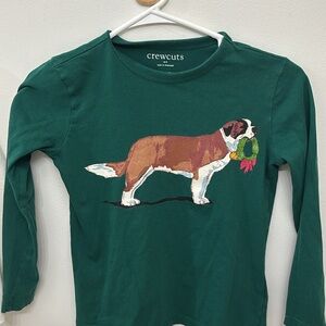 Crewcuts Teal Dog Print Long Sleeve Shirt